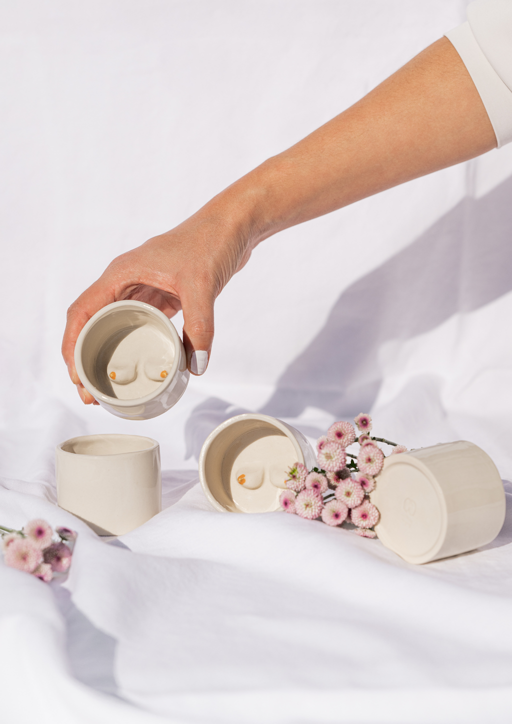 "Oh Hello Boobies" —  Set of 2 — Ceramic Espresso Cup